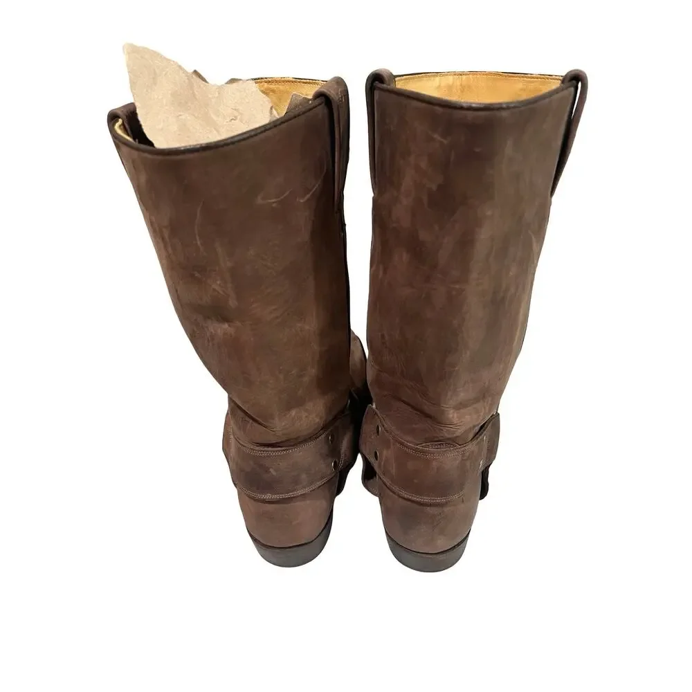 Tony Mora 1195 Men’s EU 42 Brown Leather Harness Biker Western Boots Spain